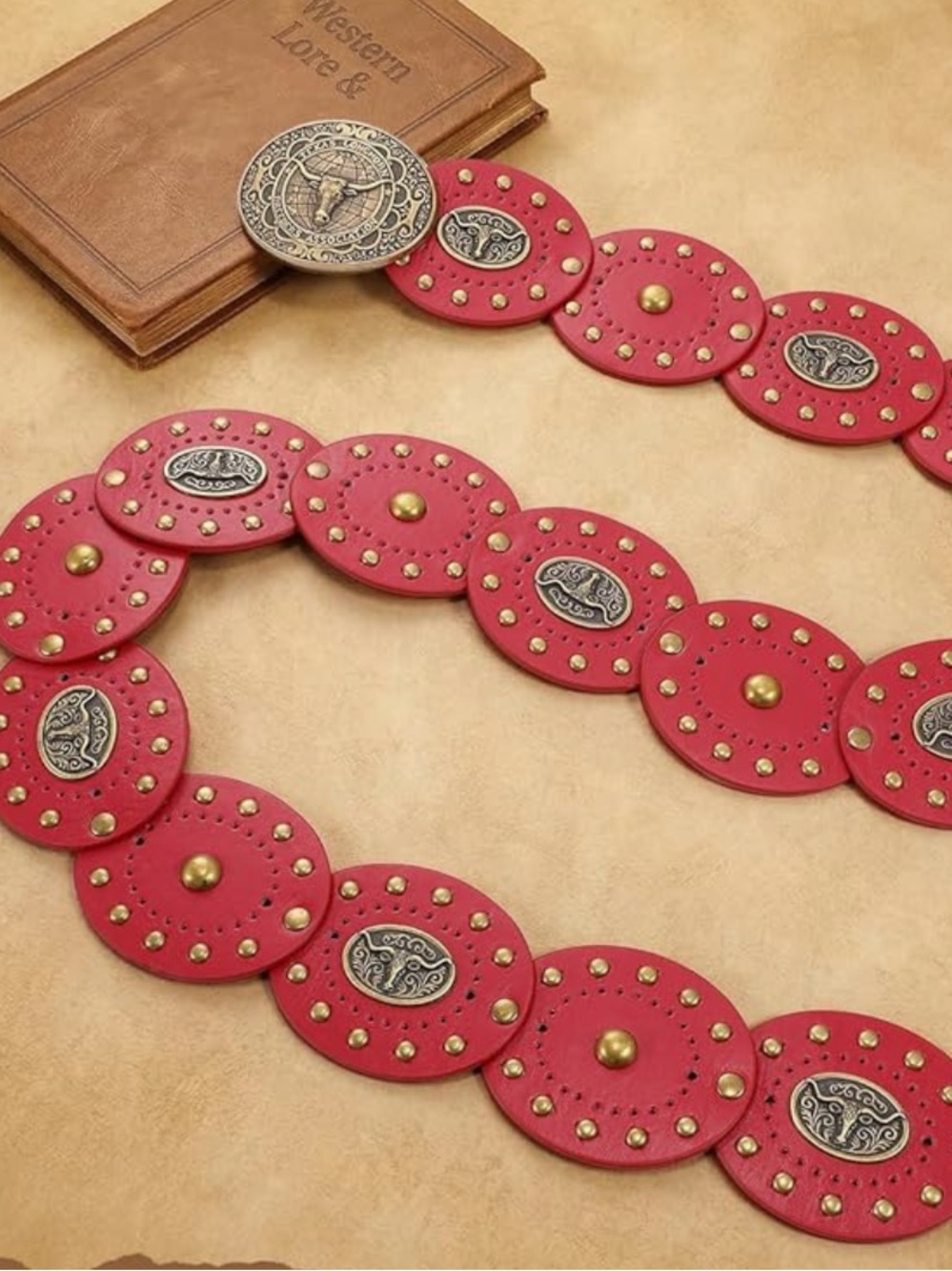 Cowgirl Belt  Concho Belt, Boho Western Belt, Vintage Style Oval New - Picture 3 of 3